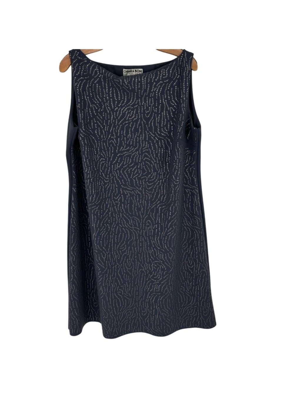 Chiara Boni dress Embellished Sleeveless gray scuba knit Size 1x Italy Couture
